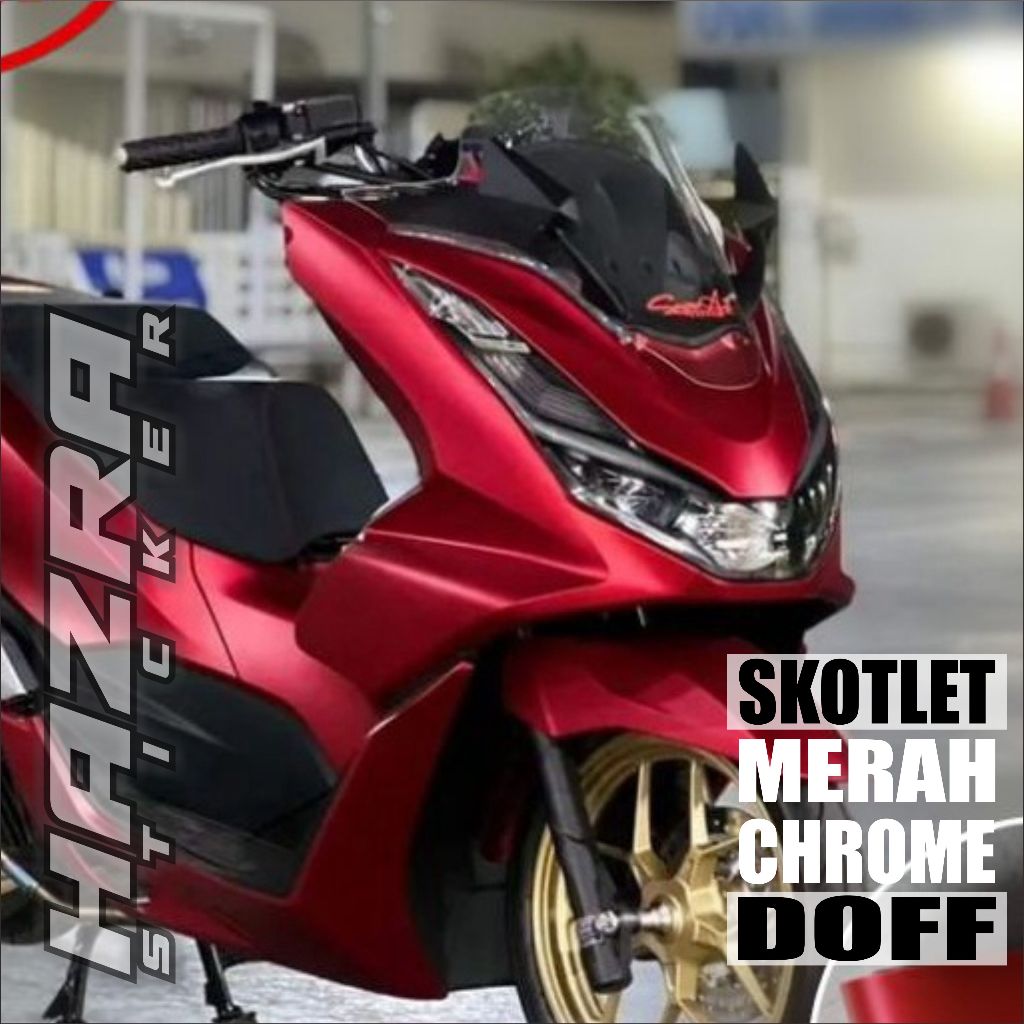 Skotlet sticker Merah Chrome doff Scotlite Stiker metalik red matte matte dop merah candy