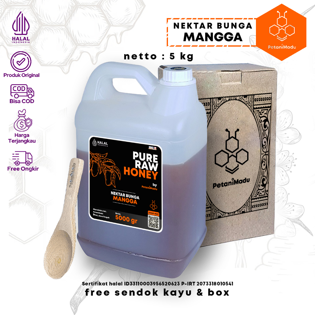 

GROSIR | 5 KG - Madu Asli Murni Nektar Mangga Original Honey 100%