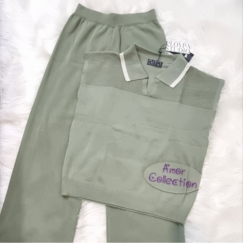 One set atasan dan celana rajut PLOYPA STUDIO knitt by Amor Collection