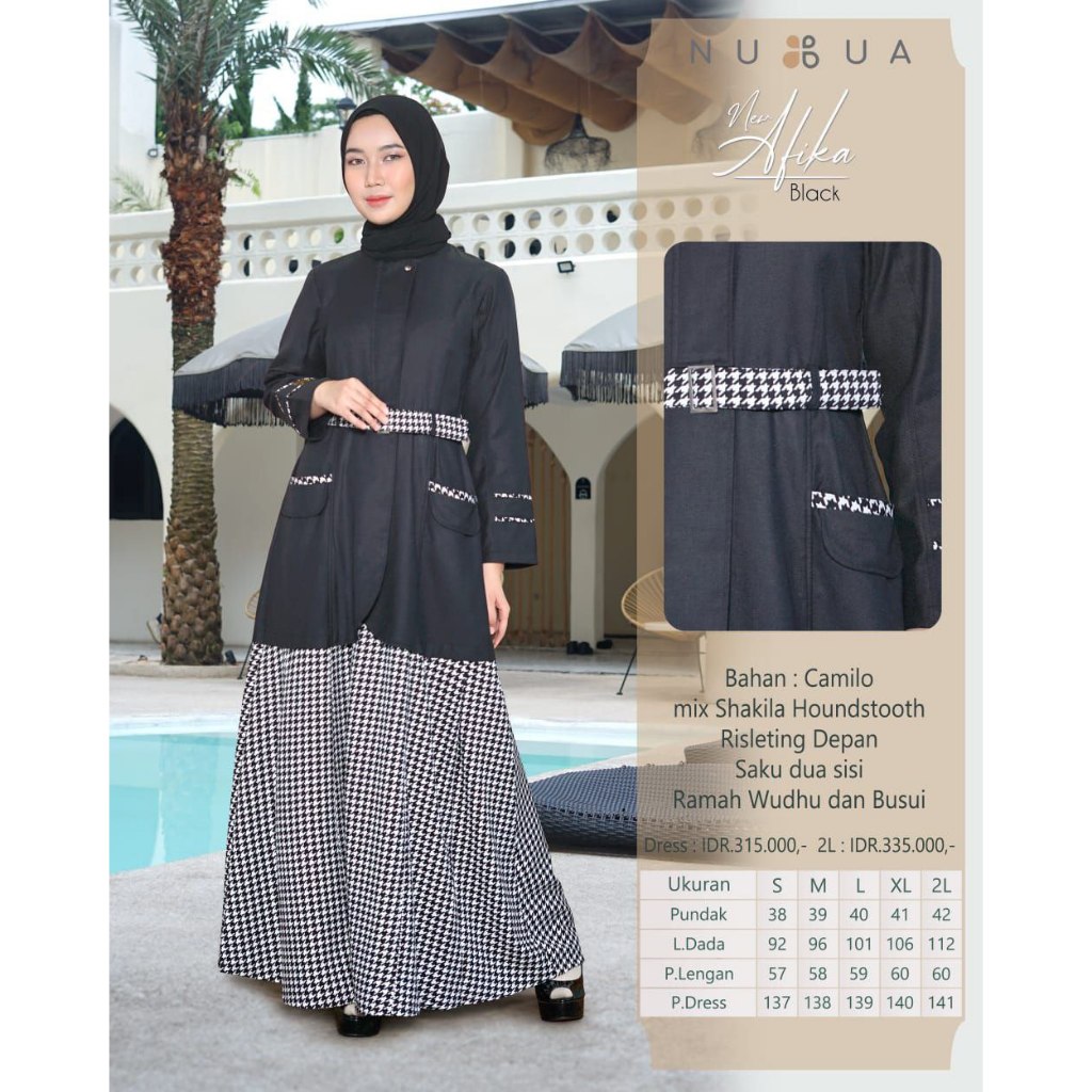 ( COD ) AFIKA Dress by NUBUA / Gamis fashion Muslim Wanita