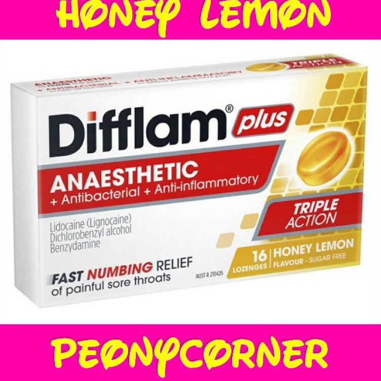 

WSQC4692 GROSIR Difflam Plus Anaesthetic Honey and Lemon Sugar Free 16 Lozenges