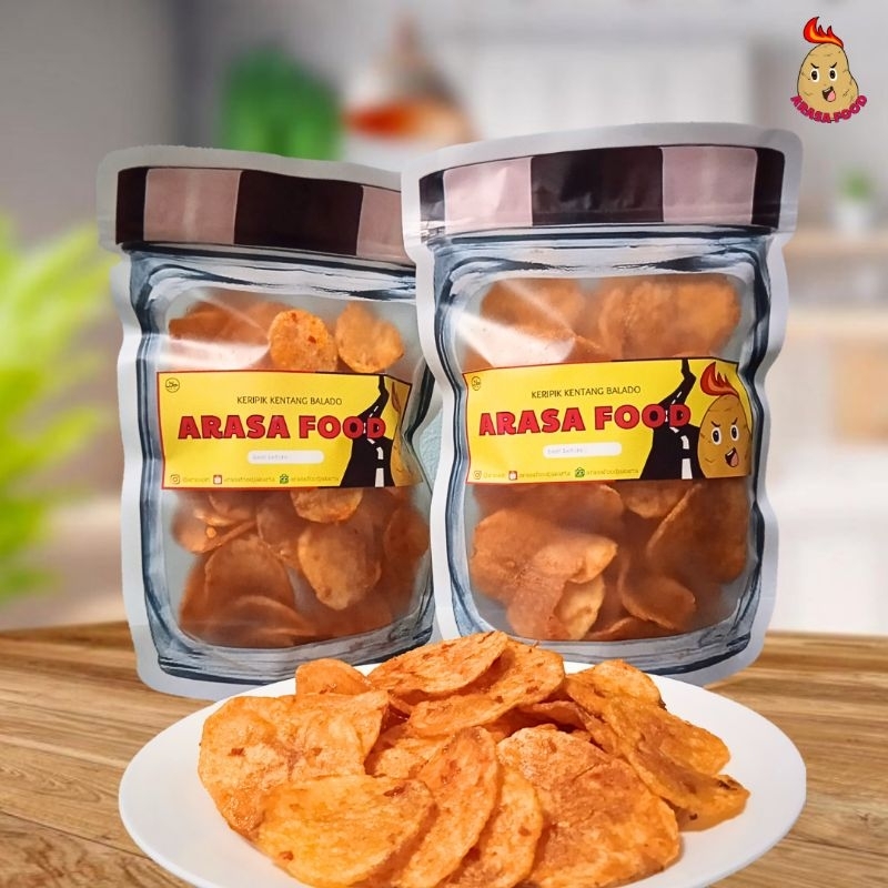 

Keripik kentang balado home made 100gr (snack camilan) menggunakan cabai asli ARASA FOOD JAKARTA