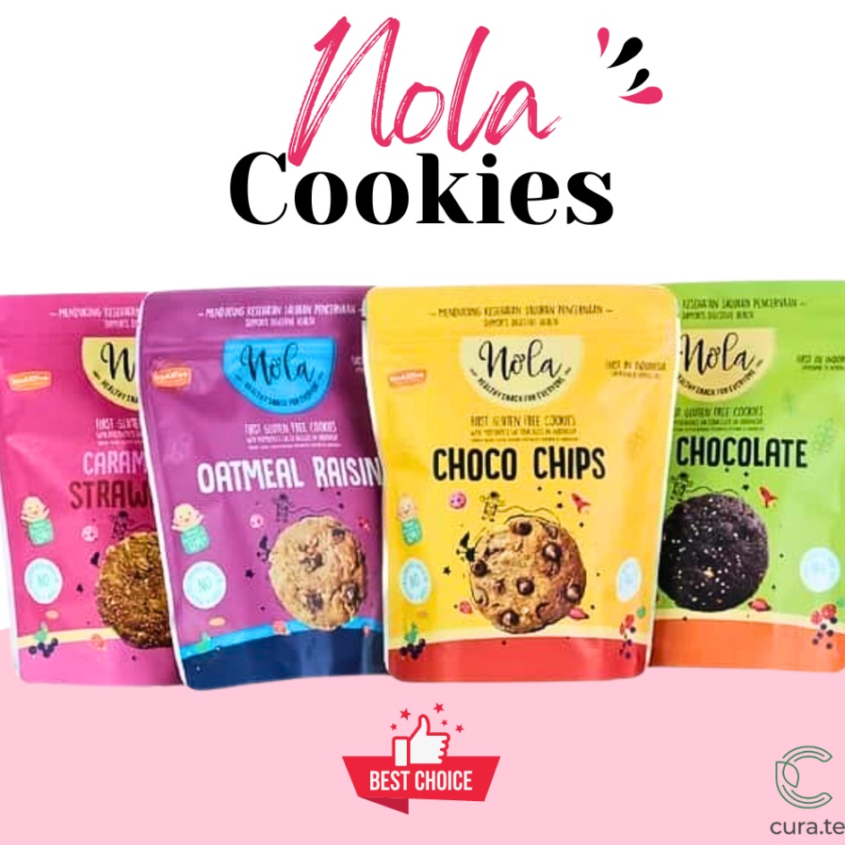 

BCVH542 PROMO SALE NOLA COOKIES GLUTEN FREE 75GR SNACK BISKUIT SEHAT DIET TINGGI SERAT COOKIE BEBAS GLUTEN CHOCO CHIPS DARK CHOCOLATE STRAWBERRY OATMEAL RAISIN