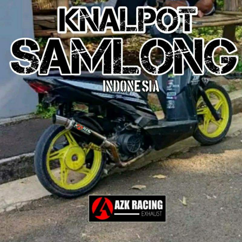 Knalpot Beat Samlong - Knalpot Racing Honda Beat Fi/Karbu Azk Racing