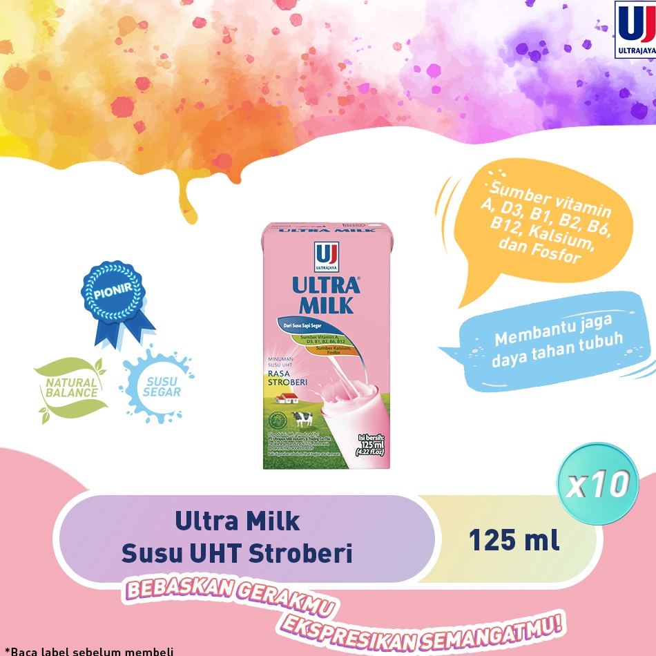

GJHK614 STAR Ultra Milk Susu UHT Stroberi 125ml Paket isi 1pcs