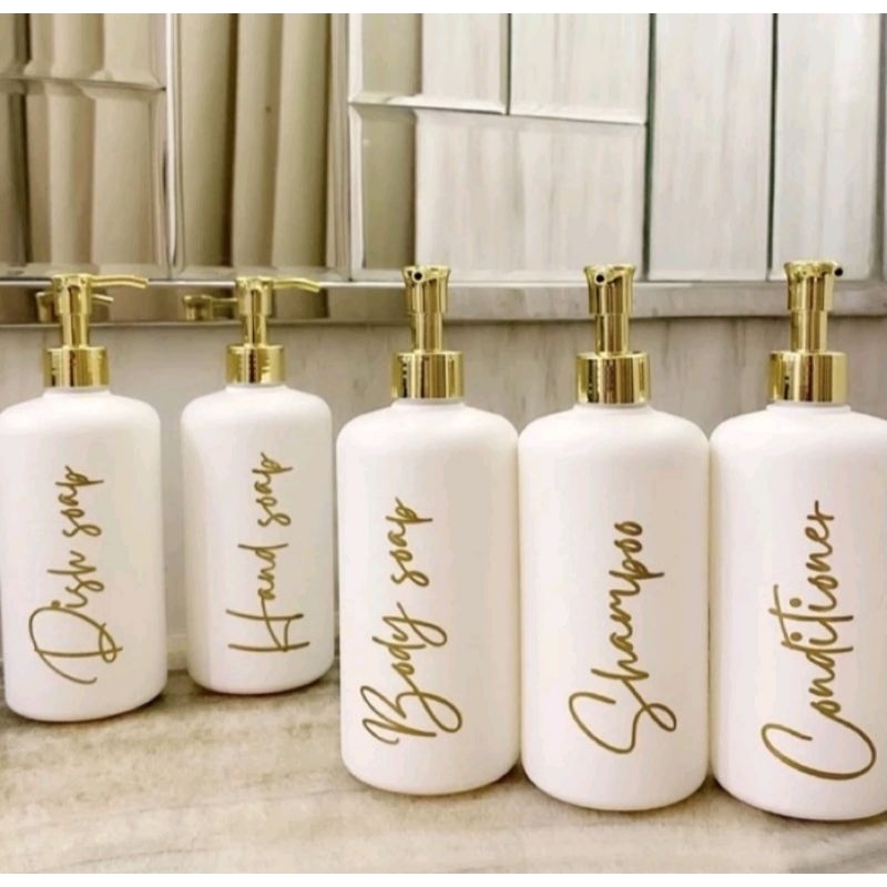 BOTOL DOFF N24 PUTIH 500ML GOLD NEW PUMP GOLD LUXURY AESTHETIC BOTOL MINIMALIST