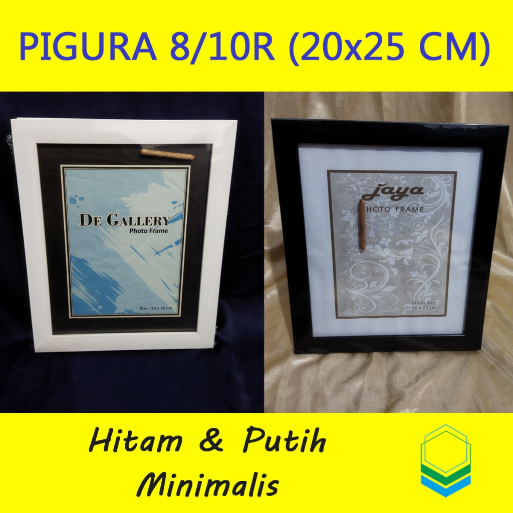 Bingkai 8R/10R (20x25 cm) Pigura Minimalis Hitam/Putih