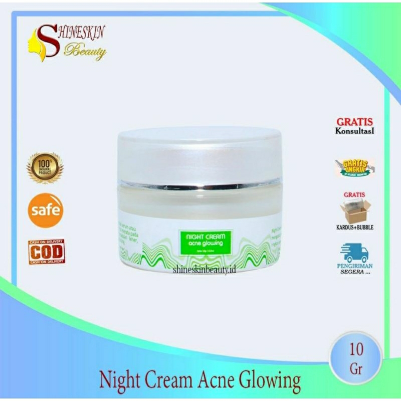 Shineskin Night Acne whitening/Cream jerawat/cream whitening