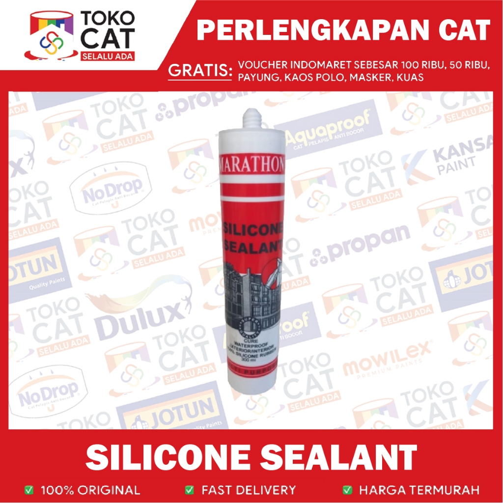 Silicone Sealant | Lem Kaca 300gr Warna : Clear/Putih/Hitam/Coklat | Lem Silicone