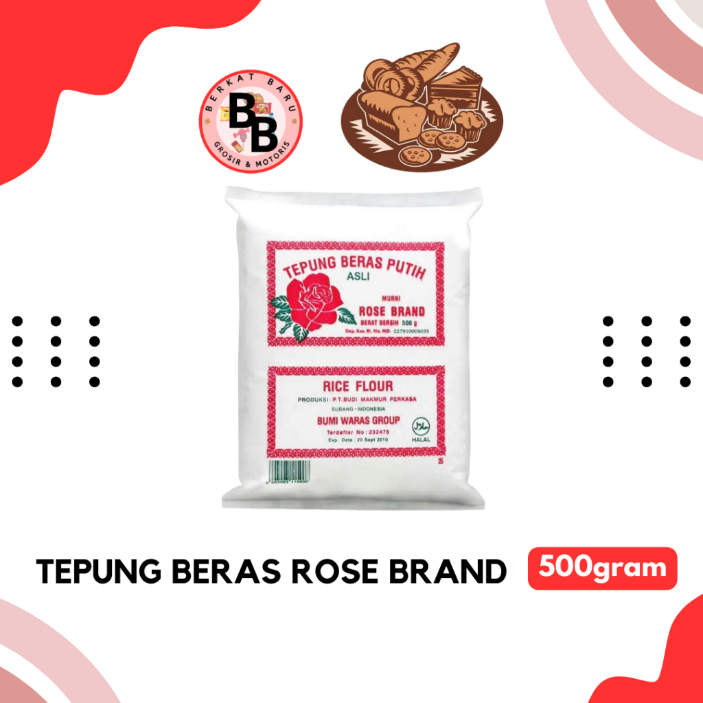 

[BB BAHAN KUE] TEPUNG BERAS ROSE BRAND 500GRAM