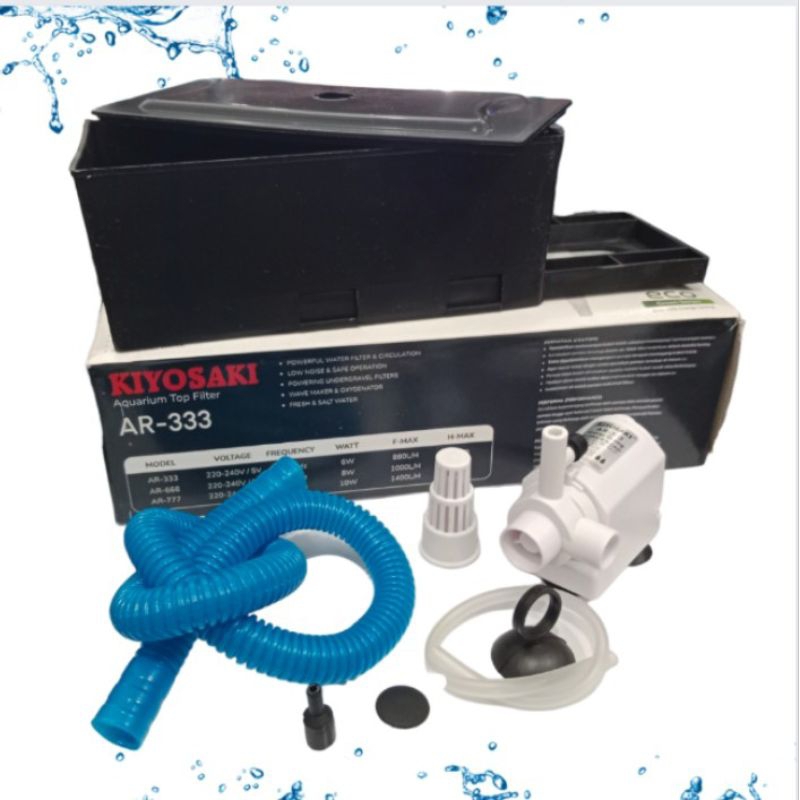 Pompa Aquarium Box Filter Lengkap Top filter ARMADA AM / KIYOSAKI AR / AQURA SP 333