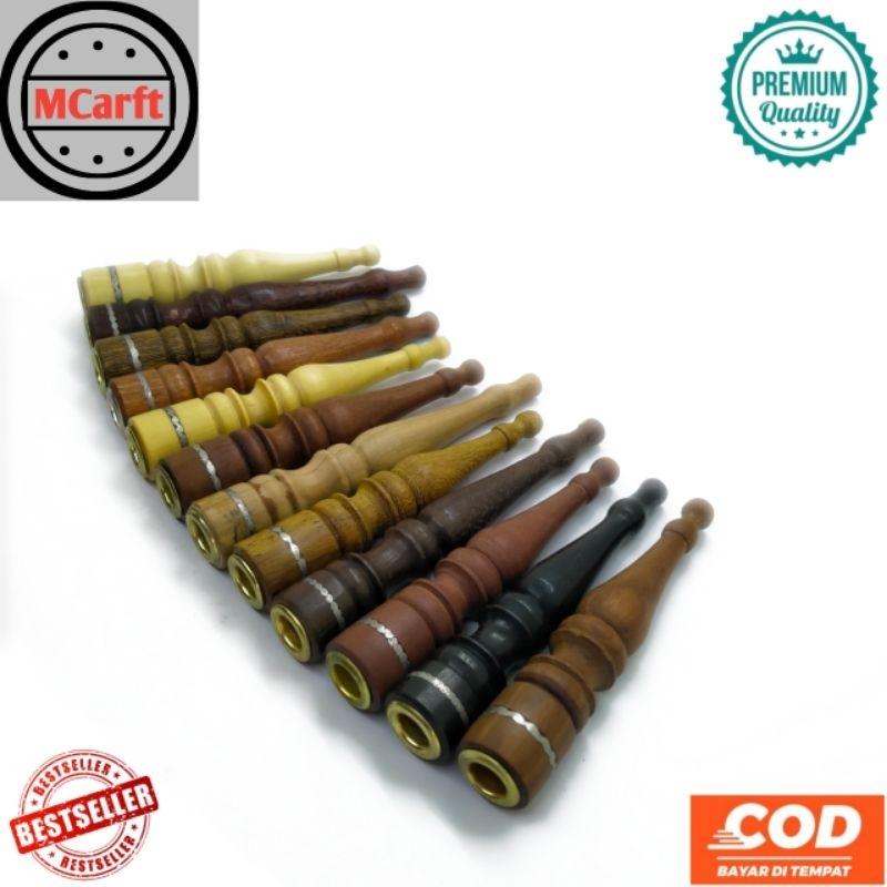 Once pipa padutan varian bubut 9cm kayu galih asem Cendana kelor Jawa setigi kelor hitam j26