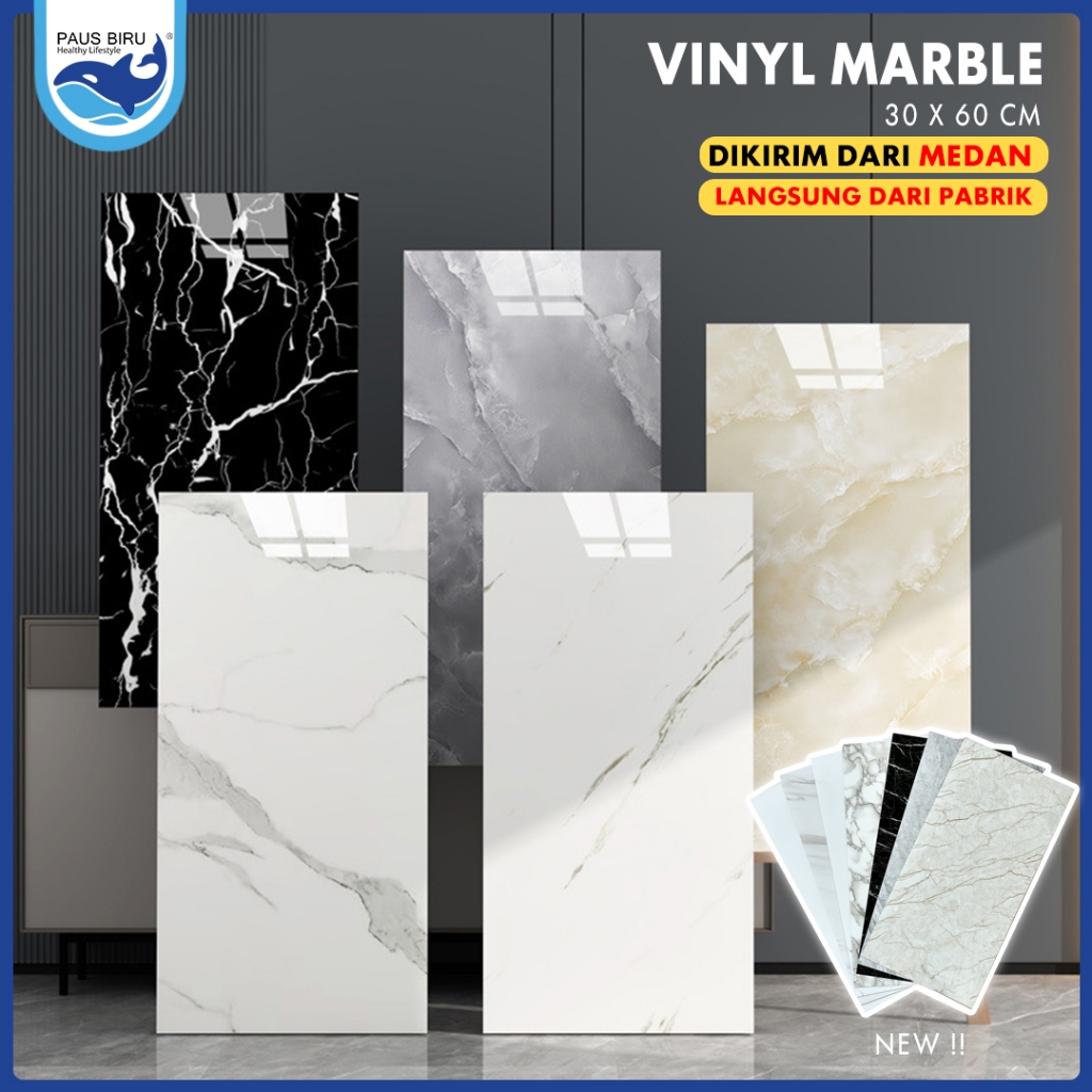 [PAUS MD] Stiker Dinding VINYL Marble 30 x 60 cm / Dinding Vinyl  Marbel Granit / Stiker Lemari Cabinet Marbel
