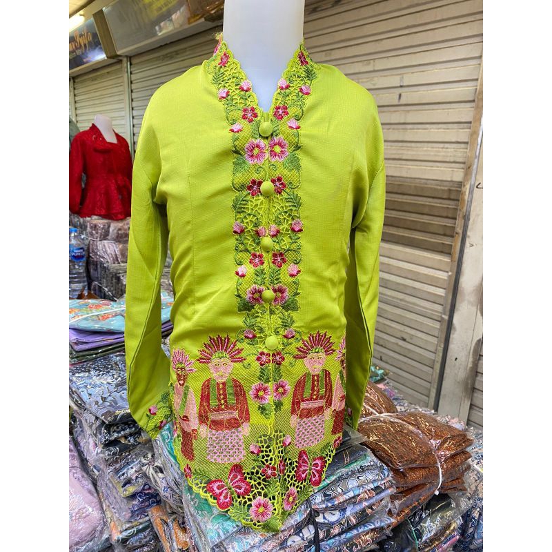 TERMURAH II Atasan Kebaya Encim Ondel - Ondel Betawi/ Kebaya Adat Anak/Kebaya Ondel Jakarta
