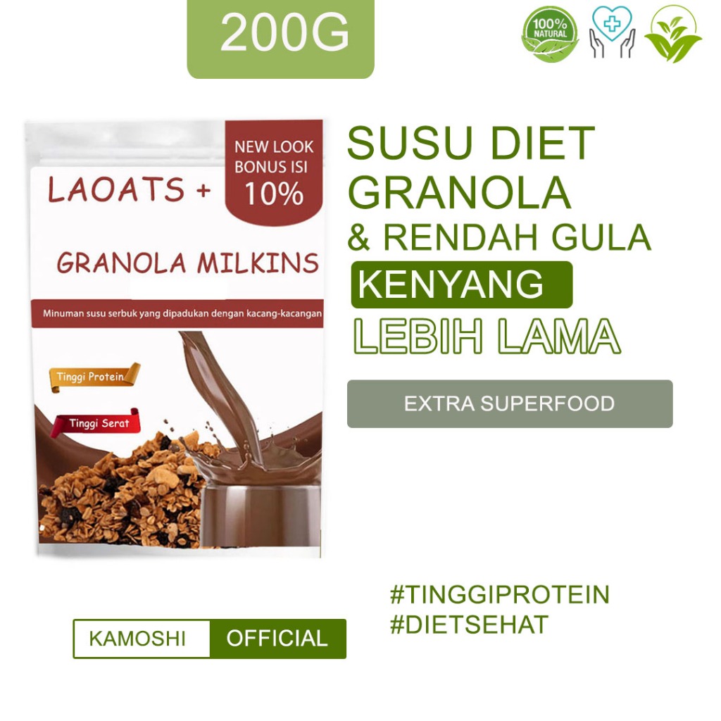 

Minuman diet pelangsing badan penurun berat badan granola diet meal replacememt susu diet pengganti makan Laoats