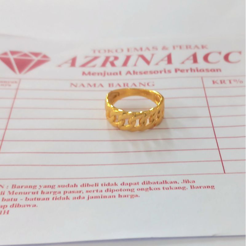 Cincin emas model rantai free surat