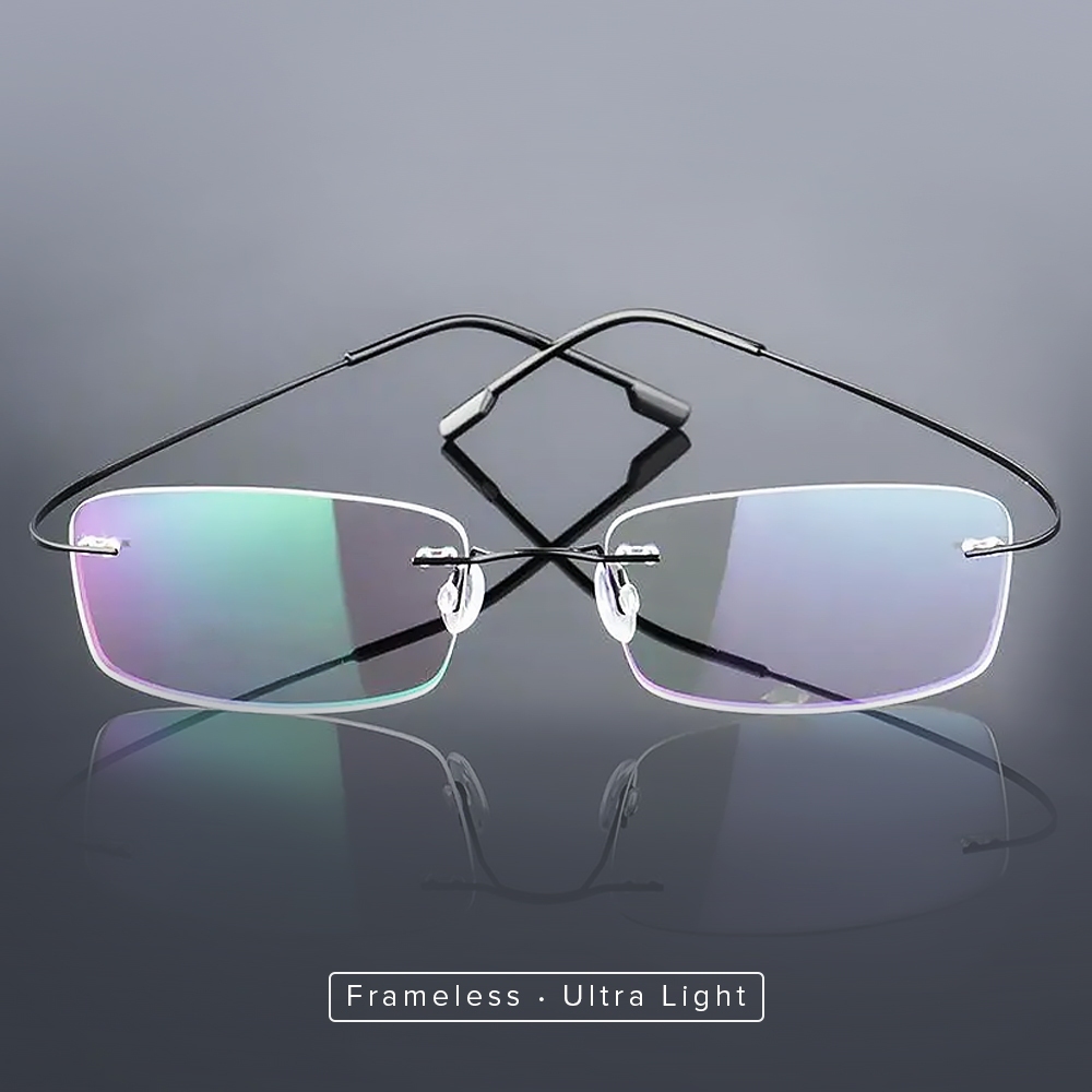 Frame Kacamata Frameless Ultra Light Rimless Titanium / Kacamata Frameless Titanium Ultra Light Beni