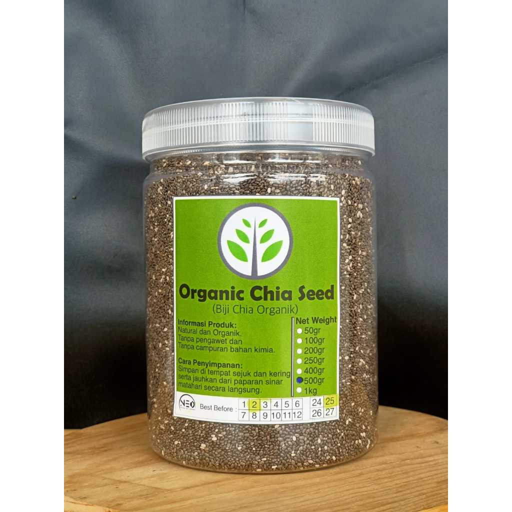 

Organic Chia Seed 500 gram (1/2kg) BPOM HALAL/ Organic Black Chia Seed Mexico 250gr- Chia Hitam Organik masakan wijen Sesame