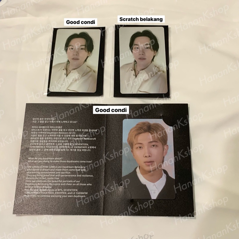 [Ready Stock] PC Photocard Lucky Draw The Final Suga D-Day & Hybe Insight Daydream Believers RM