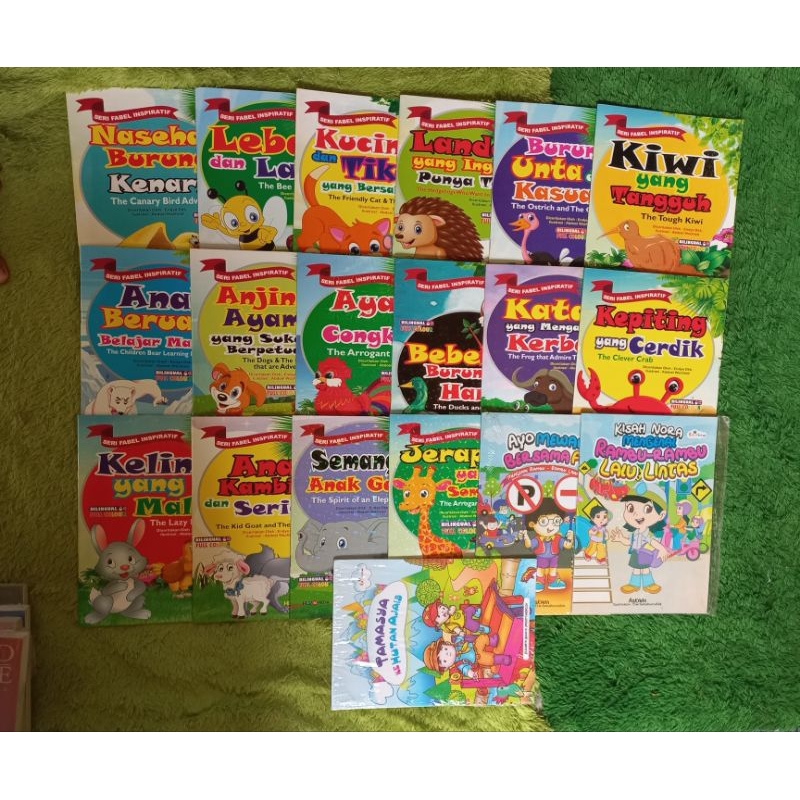 BUKU CERITA ANAK DONGENG BINATANG NASEHAT BURUNG KENARI LEBAH LALAT KUCING TIKUS LANDAK BURUNG UNTA 