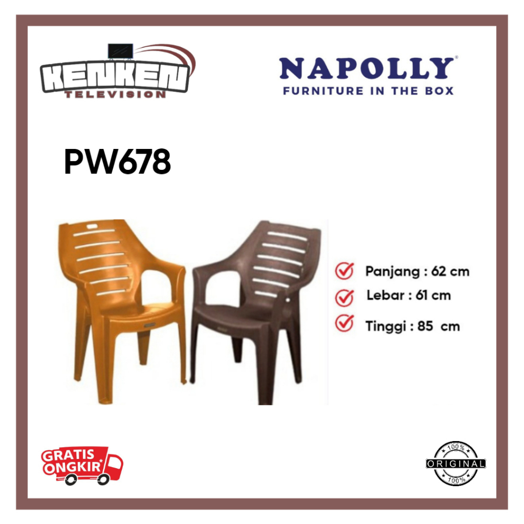Kursi Plastik Teras Napolly PW678 Kursi Napolly Plastik Kursi Teras Napolly