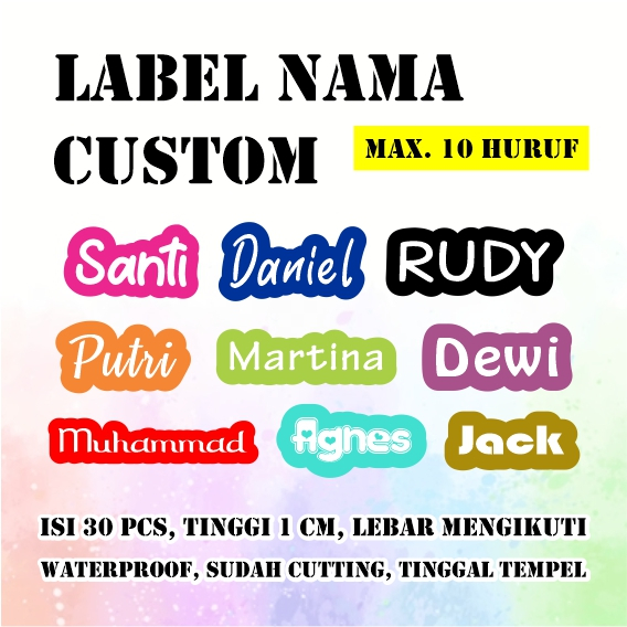 

30 pcs Label Nama Anak Custom Waterproof