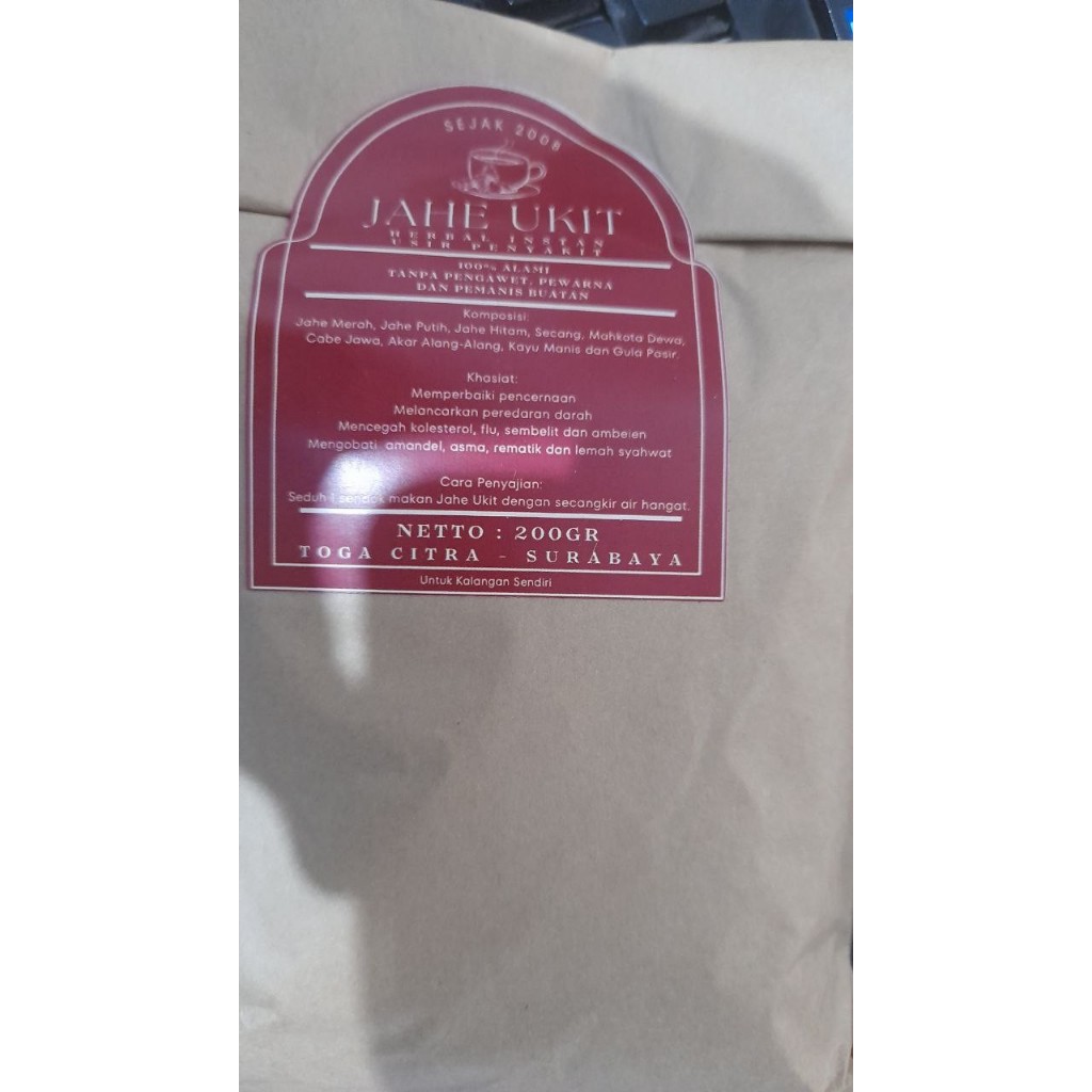 

JAHE UKIT, Herbal Instant Usir penyaKIT