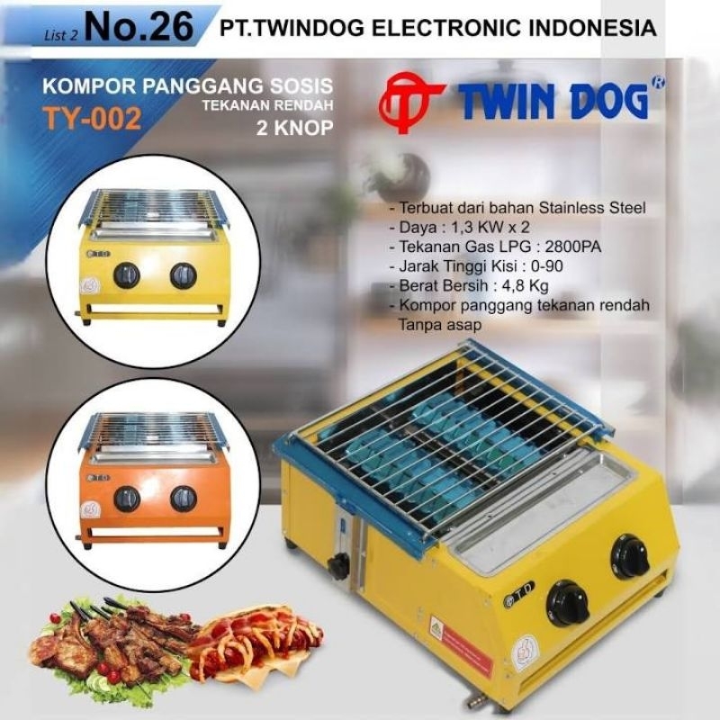 Panggangan Sosis - Kompor Panggang TD - Kompor Sosis 2 Tungku Merk TD - Bakaran Sosis 2 Tungku