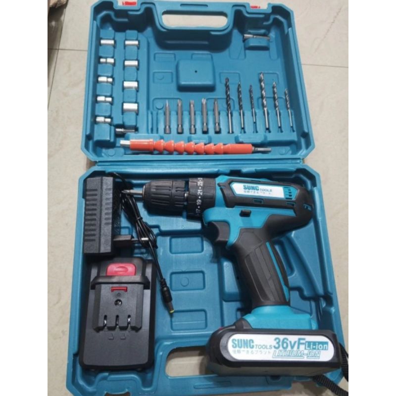 Mesin Bor Tembok Cordless Set Impact Hammer Drill 36V SUNC JLD Baterai 36VF battery nagawa 18v 20v 2