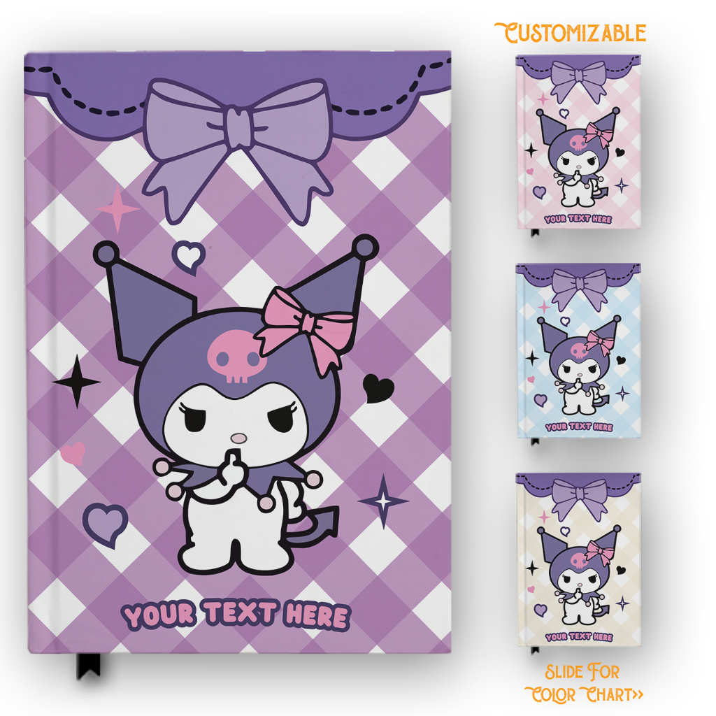 

Notebook Kuromi 1 Sanrio Custom Nama Diary Gift Jurnal Agenda Burning Wasabi Hardcover A5 A6
