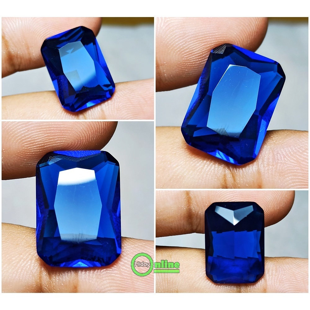 BATU PERMATA KING SAFIR ROYAL BLUE KOTAK OCTAGON