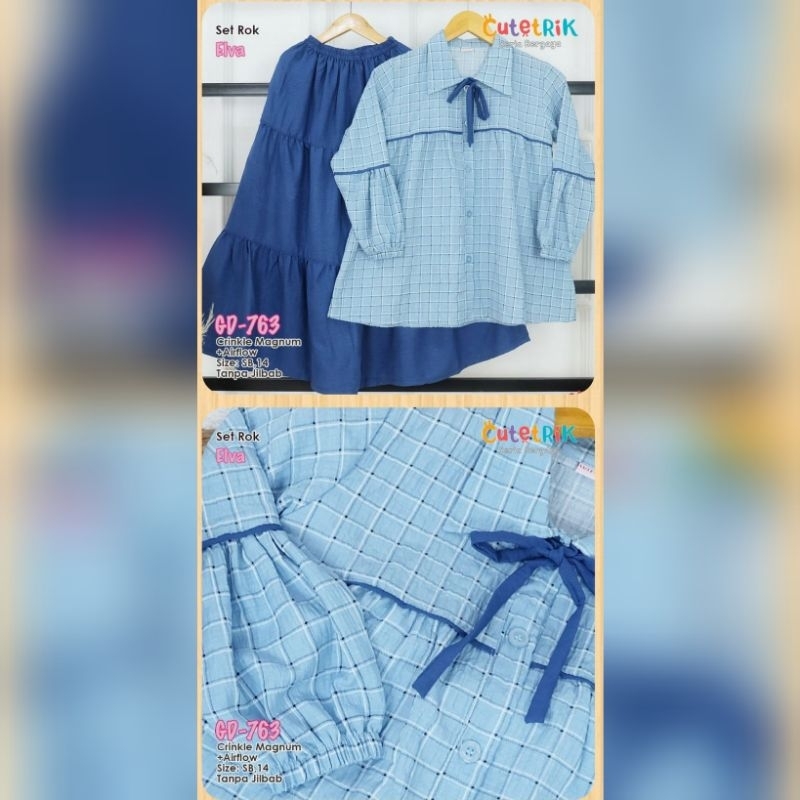 Baju Muslim Anak Remaja 8 Tahun Set Rok Anak Cutetrik Elva