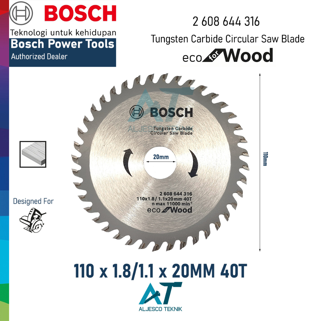 BOSCH Mata Gergaji Kayu 4 Inch 40T Eco Circular Saw Blade