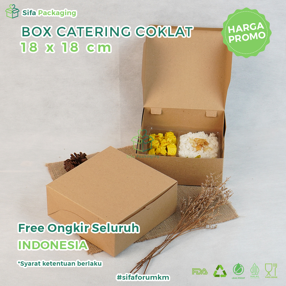 

Dus Nasi 18x18 Kraft Bahan 310 GSM Kotak Nasi Katering Paper Lunch Box Dus Bolu Kue