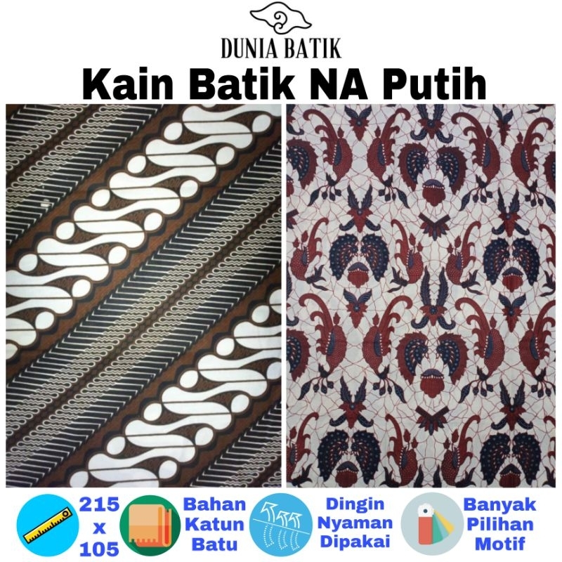Batik Kain Batu NA Batik Putih Jarik Tebal Batik Dewasa Kain Jarik Katun Jarik Halus Batik Putih Bat