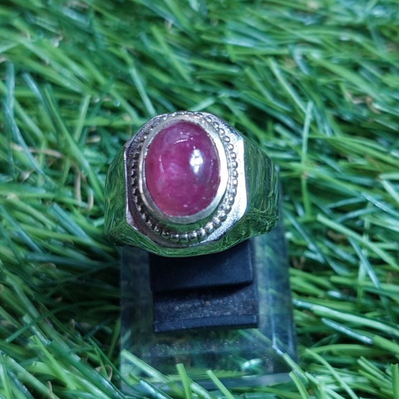 Cincin batu akik Ruby daging 100% garansi natural