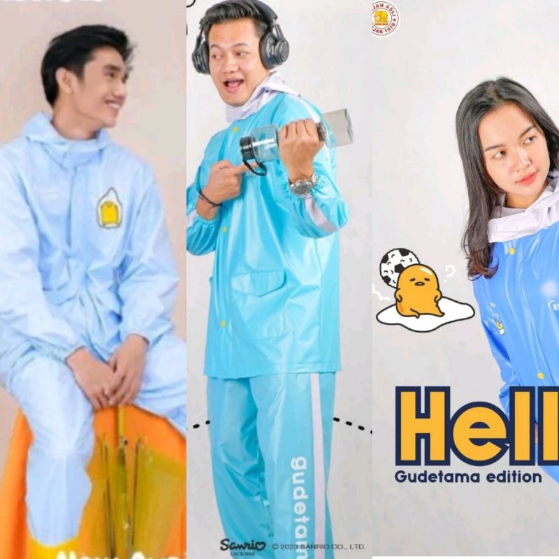 Jas Hujan Elephant brand Gudetama Stelan