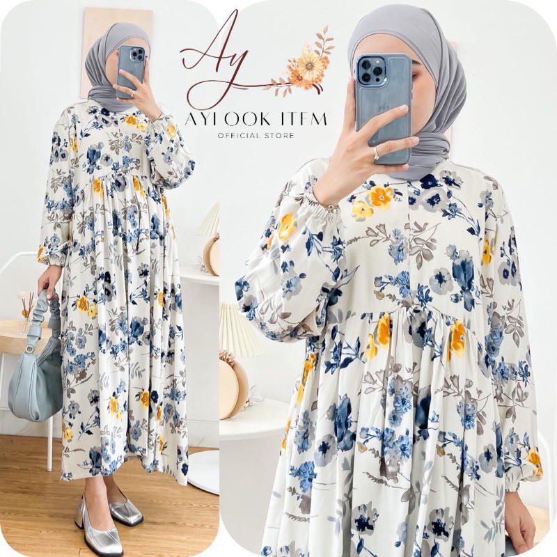 MIDI DRESS WANITA RAYON  / GAMIS RAYON ADEM BUMIL BUSUI FRIENDLY JUMBO-6