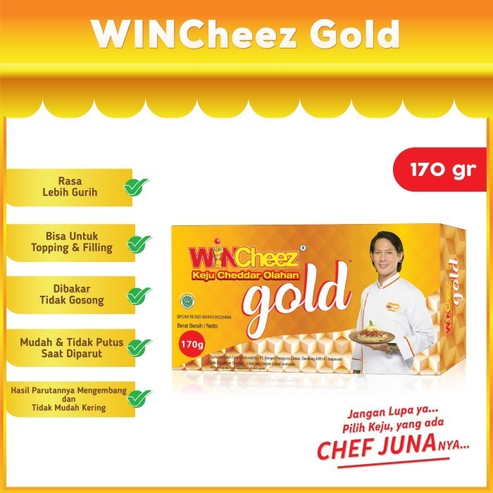 

Wincheez Keju Cheddar Olahan Gold 170gr