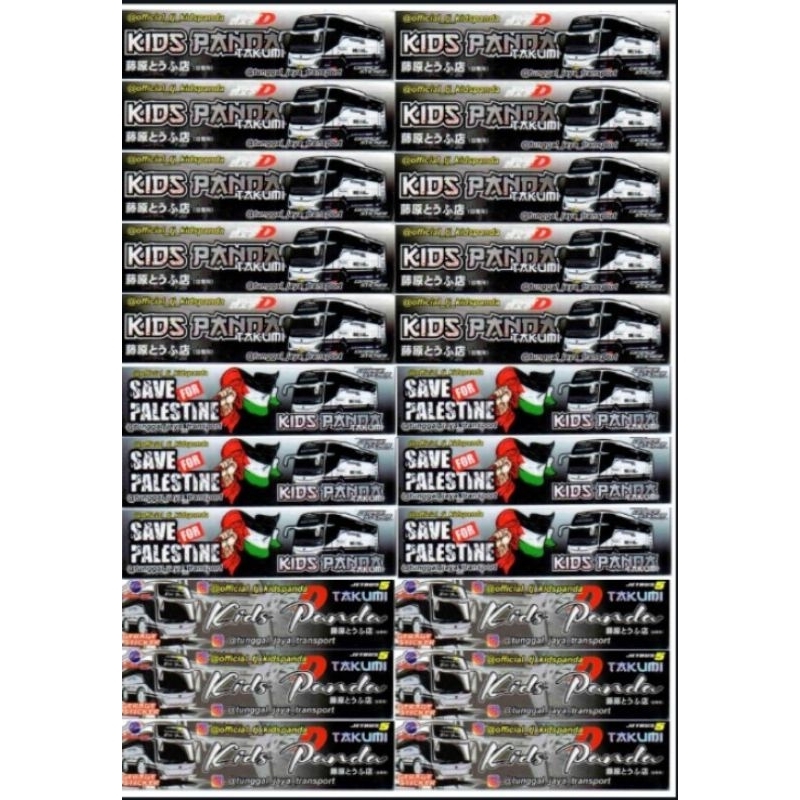 sticker bus telolet Kids panda Takumi jet bus 5 22pcs