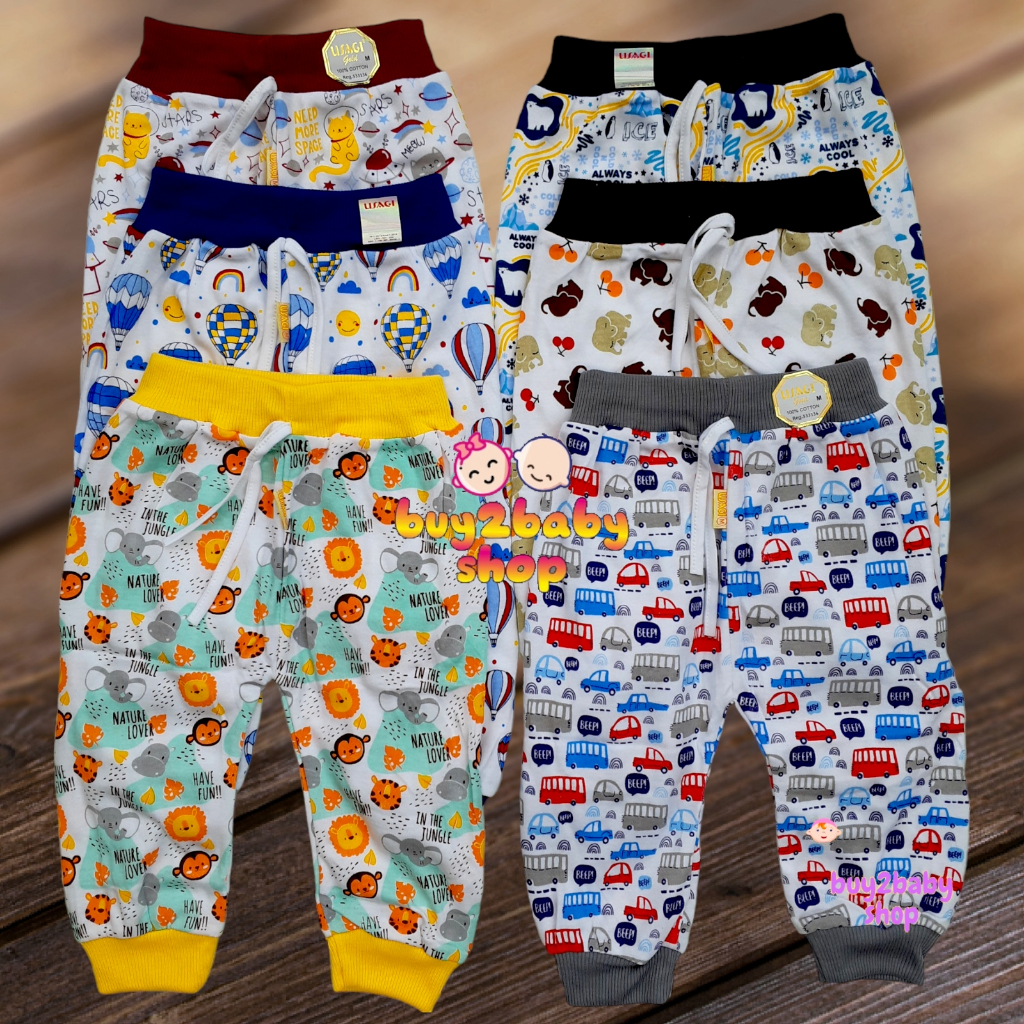 Celana panjang anak model boxer full color print motif USAGI usia 1-3 Tahun 3 PCS