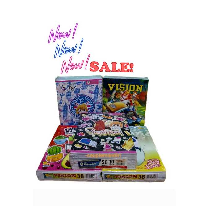 

NEW SALE!!! Buku Tulis Vision 58lembar, Ukuran Kecil, Isi 10 Buku