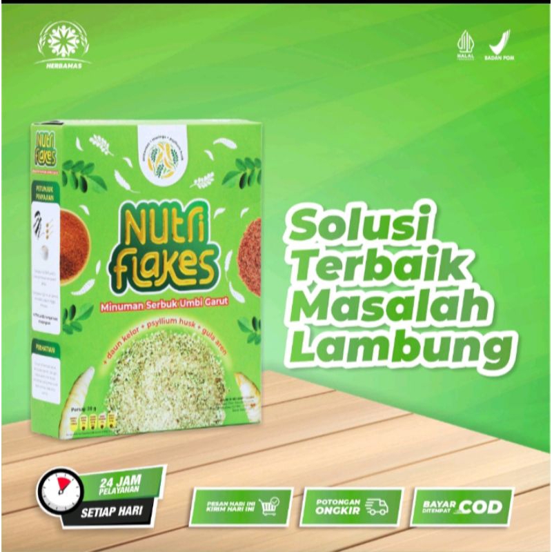 

BISA COD !! / NUTRIFLAKES | SEREAL SEHAT ATASI ASAM LAMBUNG | UMBI GARUT, MORINGA, & SUSU ETAWA | 100% ALAMI / UMBI GARUT / DAUN KELOR / SUSU KAMBING ETAWA / OAT / MAKANAN SEHAT/ NUTRI FLAKES.