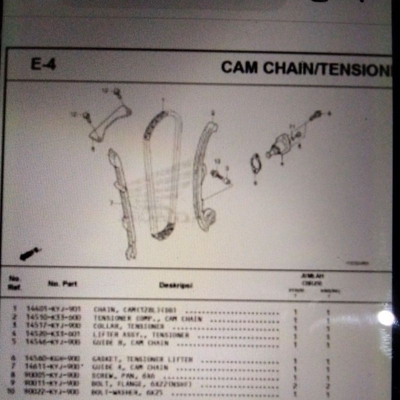 CHAIN CAM ( 128L ) CBR 250 R RANTAI MESIN CBR 250 R KETENG CBR 250 R 14401KYJ901