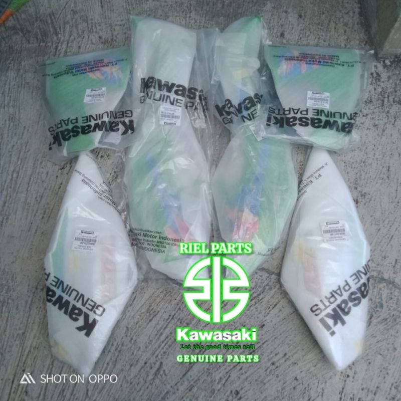 BODY FULL SET KLX 150 L HIJAU LIST BIRU ORIGINAL KAWASAKI
