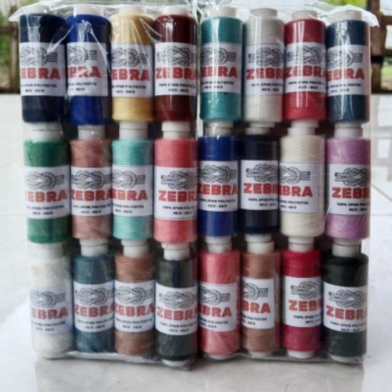 benang jahit 1 lembar isi 36 pcs benang jahit 300 yard