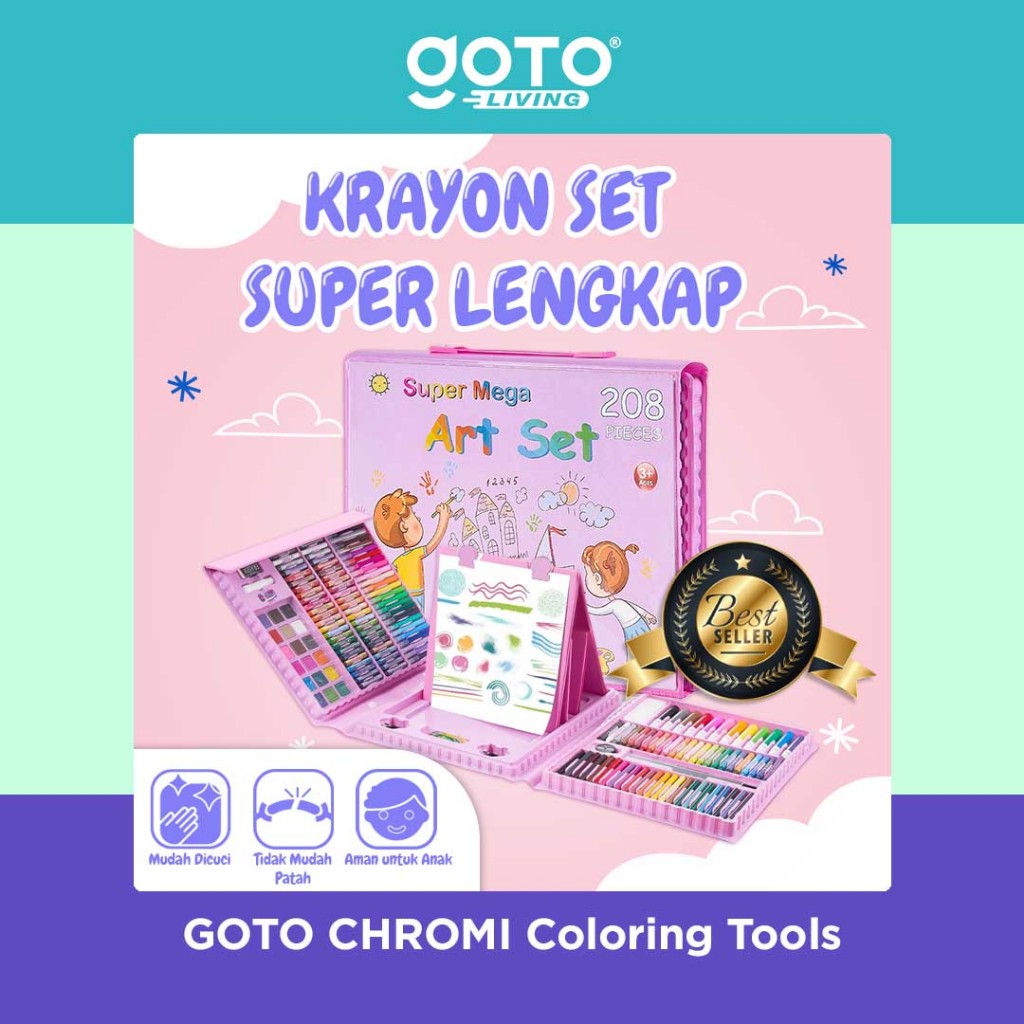 Goto Chromi Crayon Krayon Pensil Warna Set Kerayon Lengkap 150 208 Pcs