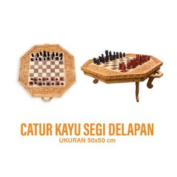 READY STOK] PAPAN CATUR SEGI DELAPAN/CATUR SEGI 8/CATUR KAYU/CATUR UKIR/CATUR UNIK