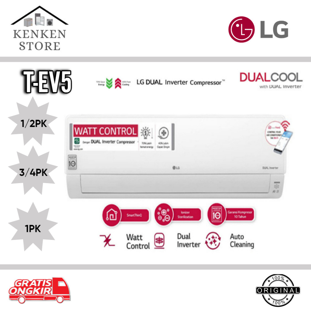 AC LG 1/2PK-1PK INVERTER T05EV5/T09EV5/T10EV5