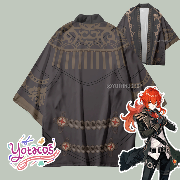 Haori Cardigan Anime Genshin Impact Diluc Kostum Cosplay Jepang YOTAKUSHOP